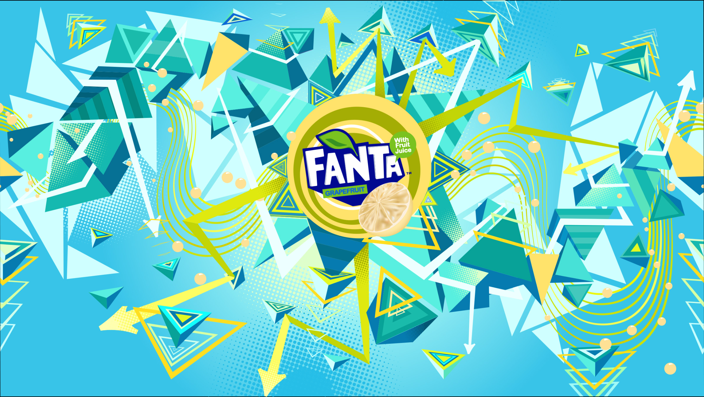 aka illustration - Grapefruit Fanta packaging artwork