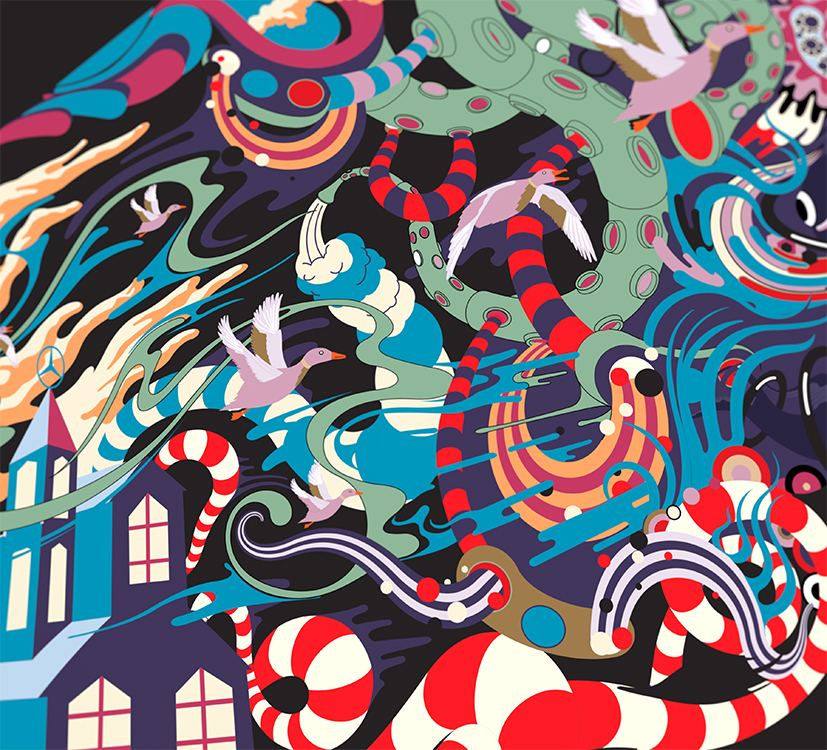 aka illustration - Mercedes badge artwork detail 4
