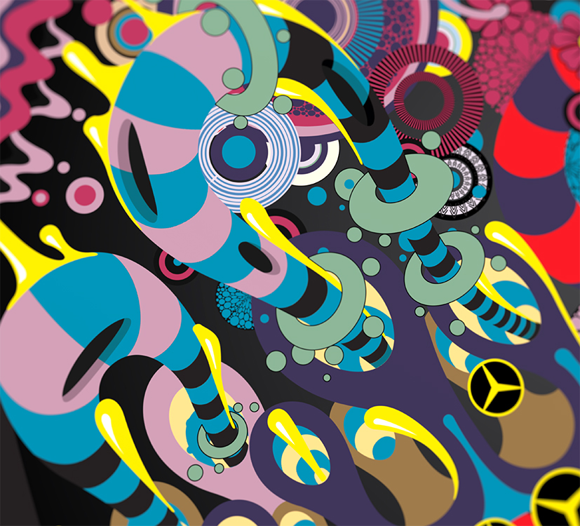 aka illustration - Mercedes badge artwork detail 5