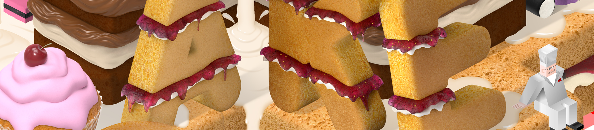 aka illustration - Immediate Media isometric cake artwork banner