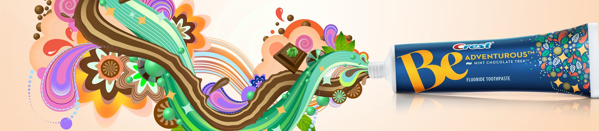 aka illustration - Crest Be toothpaste ad campaign artwork banner