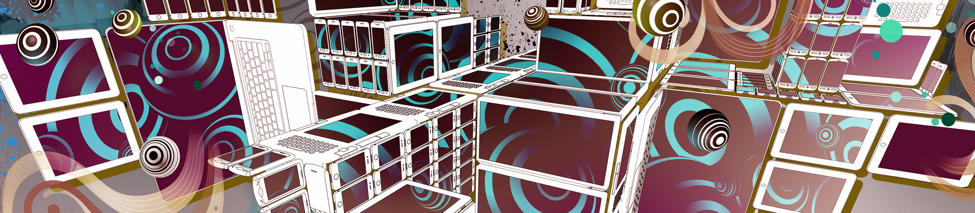 aka illustration - •Net - Responsive web design artwork banner
