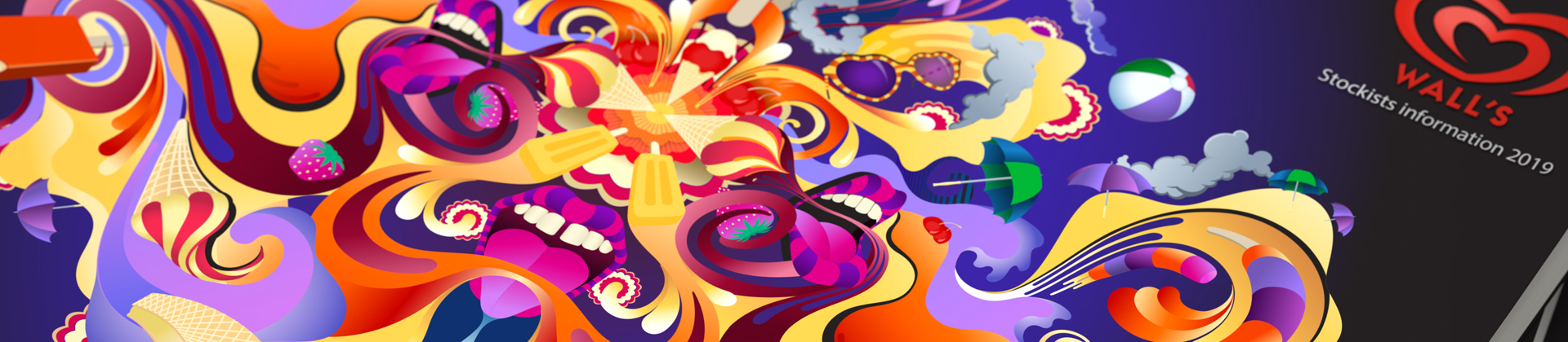 aka illustration - Walls ice cream artwork banner