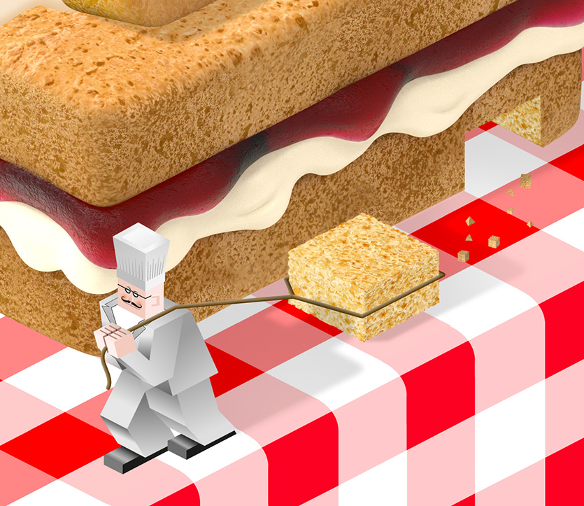 aka illustration - Immediate Media isometric cake artwork detai