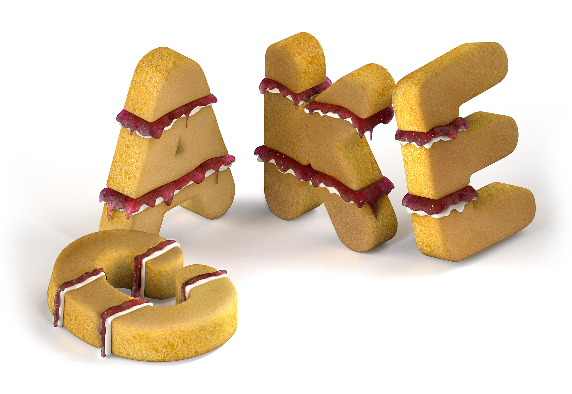 aka illustration - Immediate Media isometric cake lettering