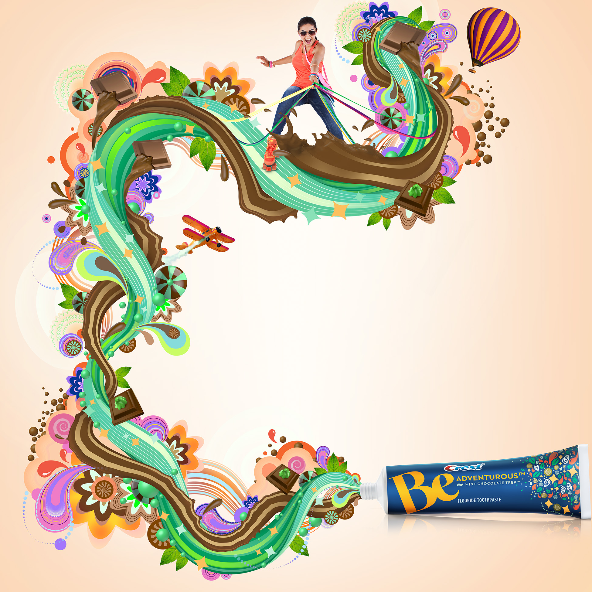 aka illustration - Crest Be Adventurous toothpaste artwork