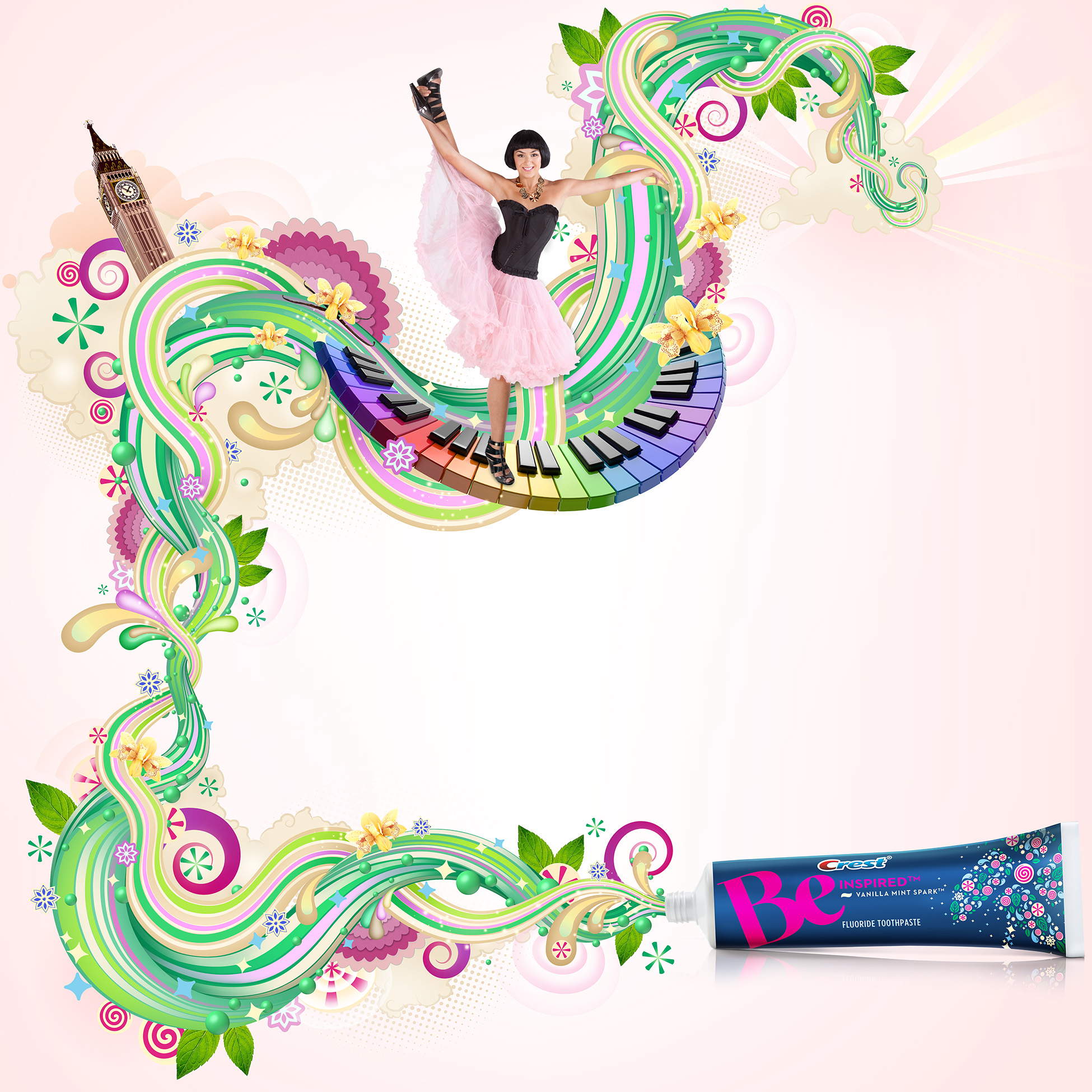 aka illustration - Crest Be Inspired toothpaste artwork