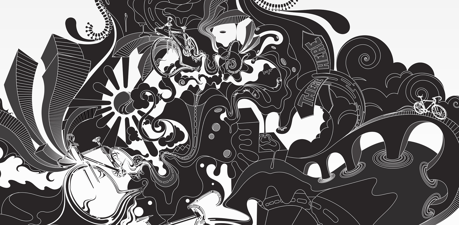 aka illustration - Cycling abstract print