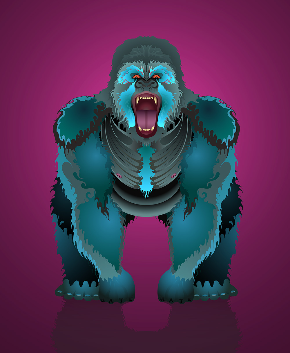 aka illustration - Decal Girl animal artwork - gorilla
