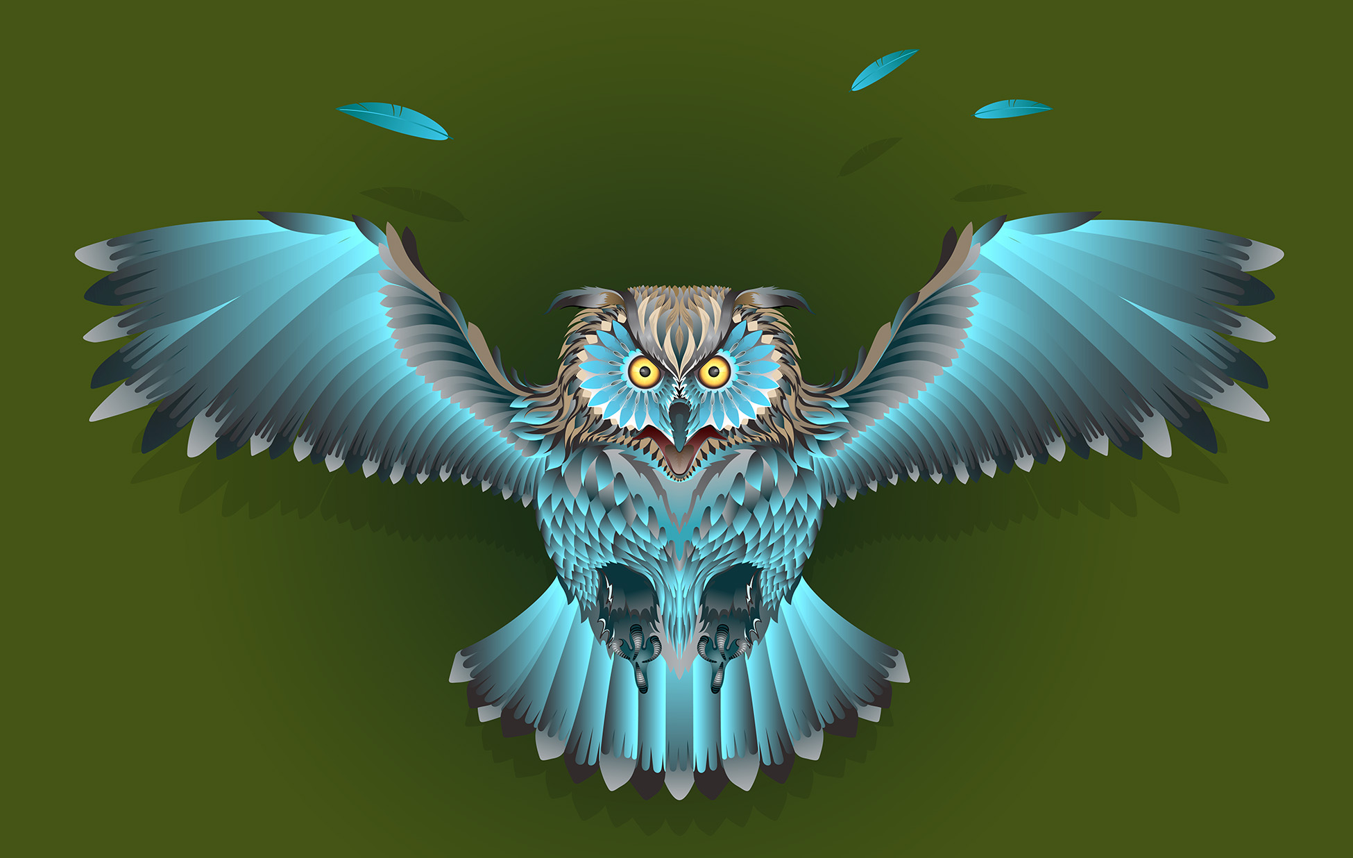 aka illustration - Decal Girl animal artwork - owl