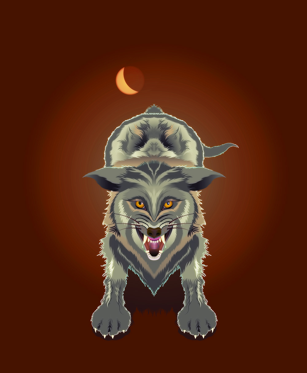 aka illustration - Decal Girl animal artwork - wolf