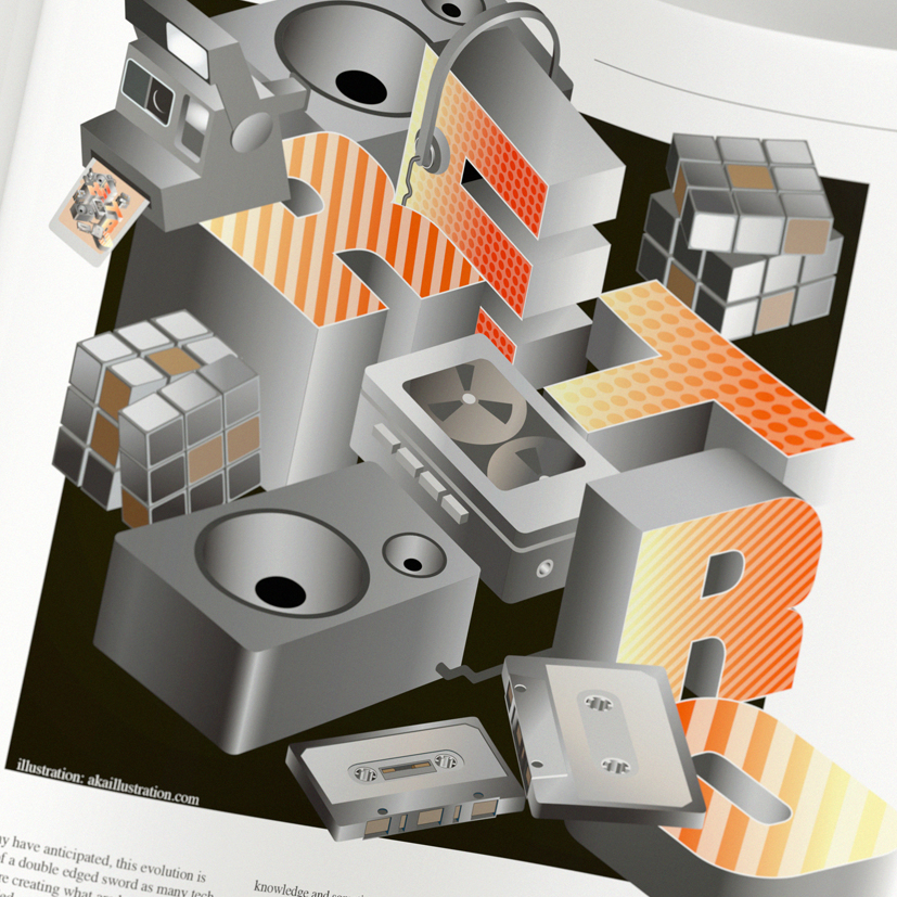 aka illustration - retro editorial layout