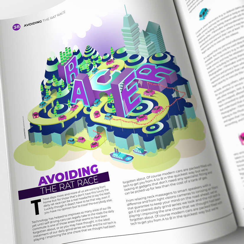 aka illustration - avoiding the rat race editorial layout