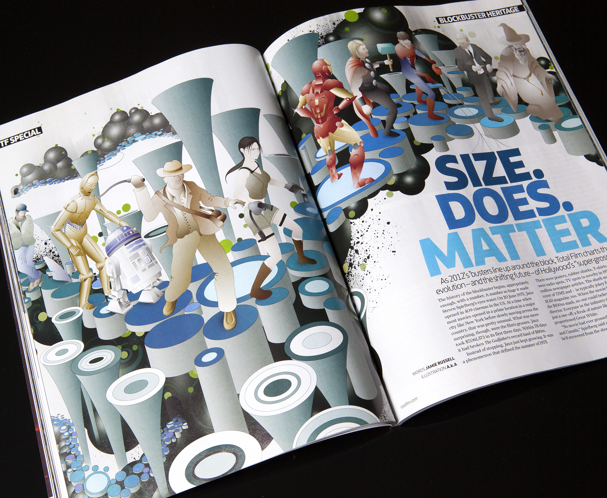 aka illustration - Total Film Magazine - Blockbuster heritage layout