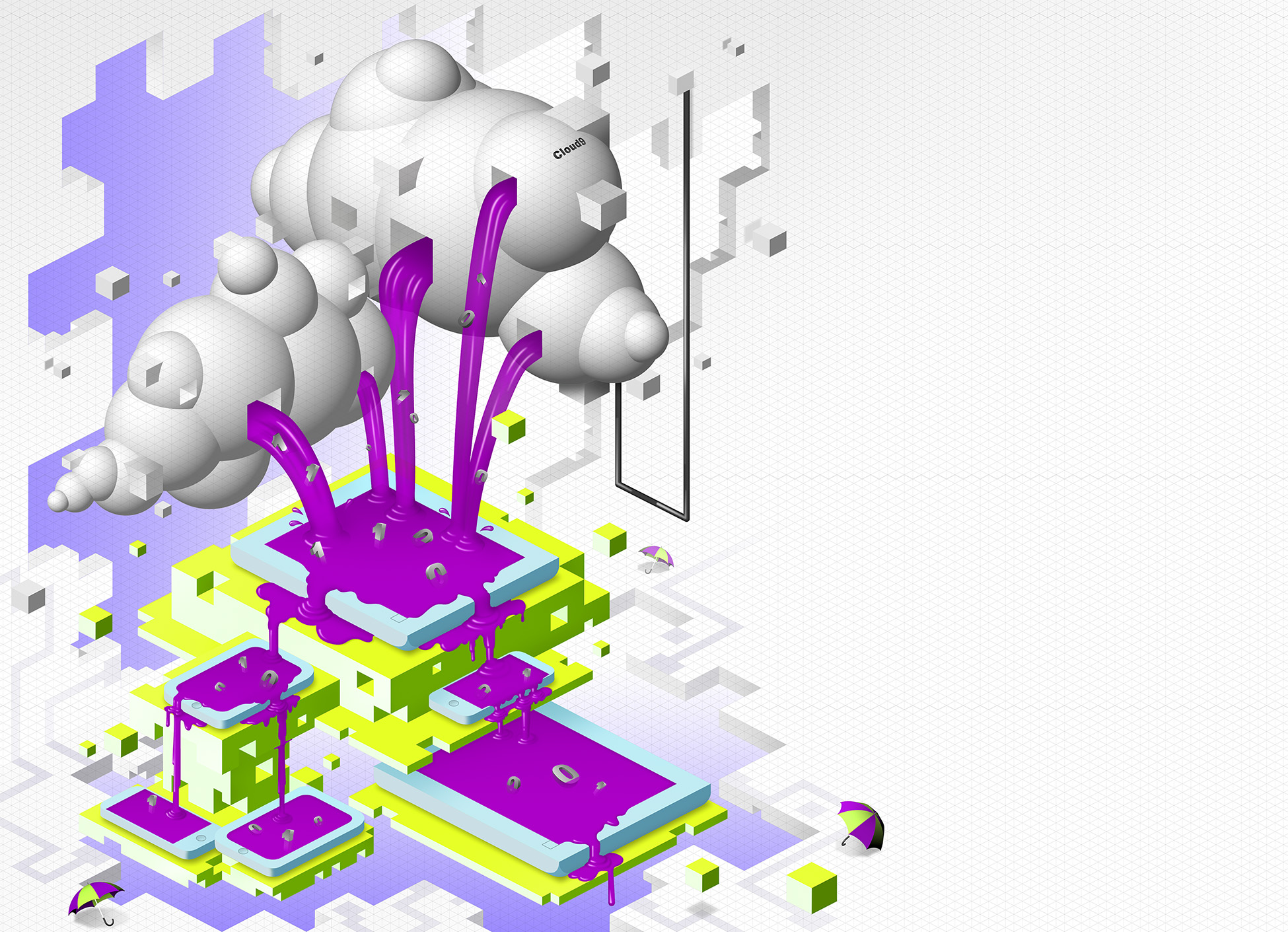 aka illustration - Future PLC - Isometric cloud computing artwork