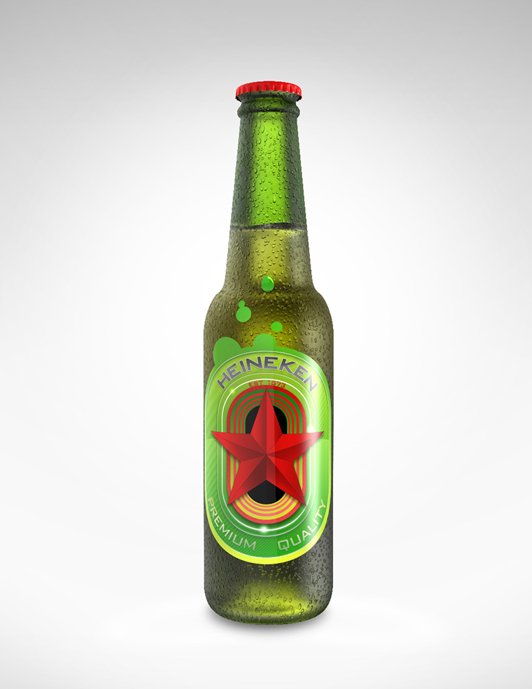 aka illustration - Heineken branding bottle