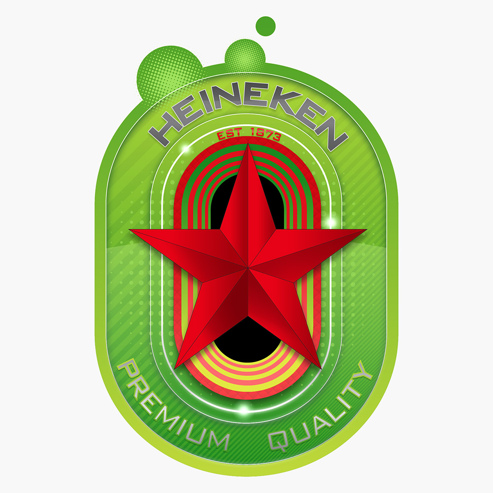 aka illustration - Heineken branding label
