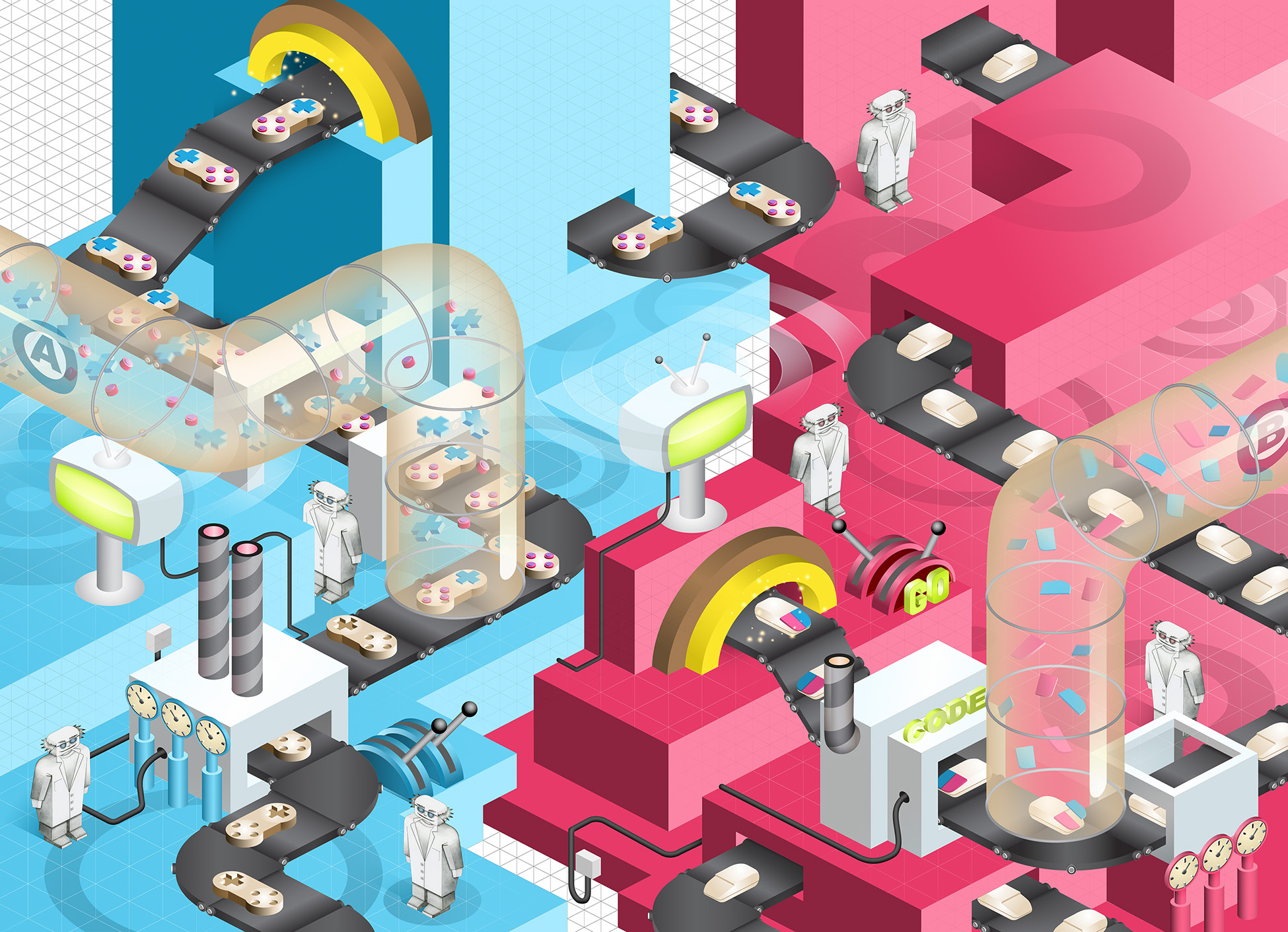 aka illustration - Isometric artwork for Official Windows magazine