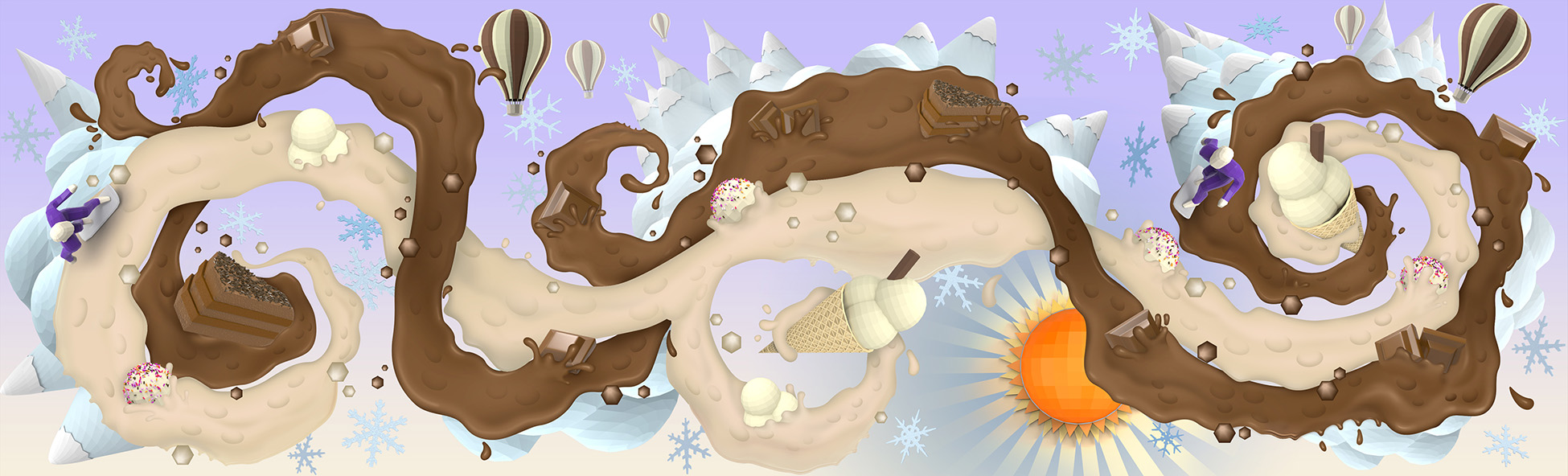 aka illustration - Nestlé artwork for chocolate and vanilla