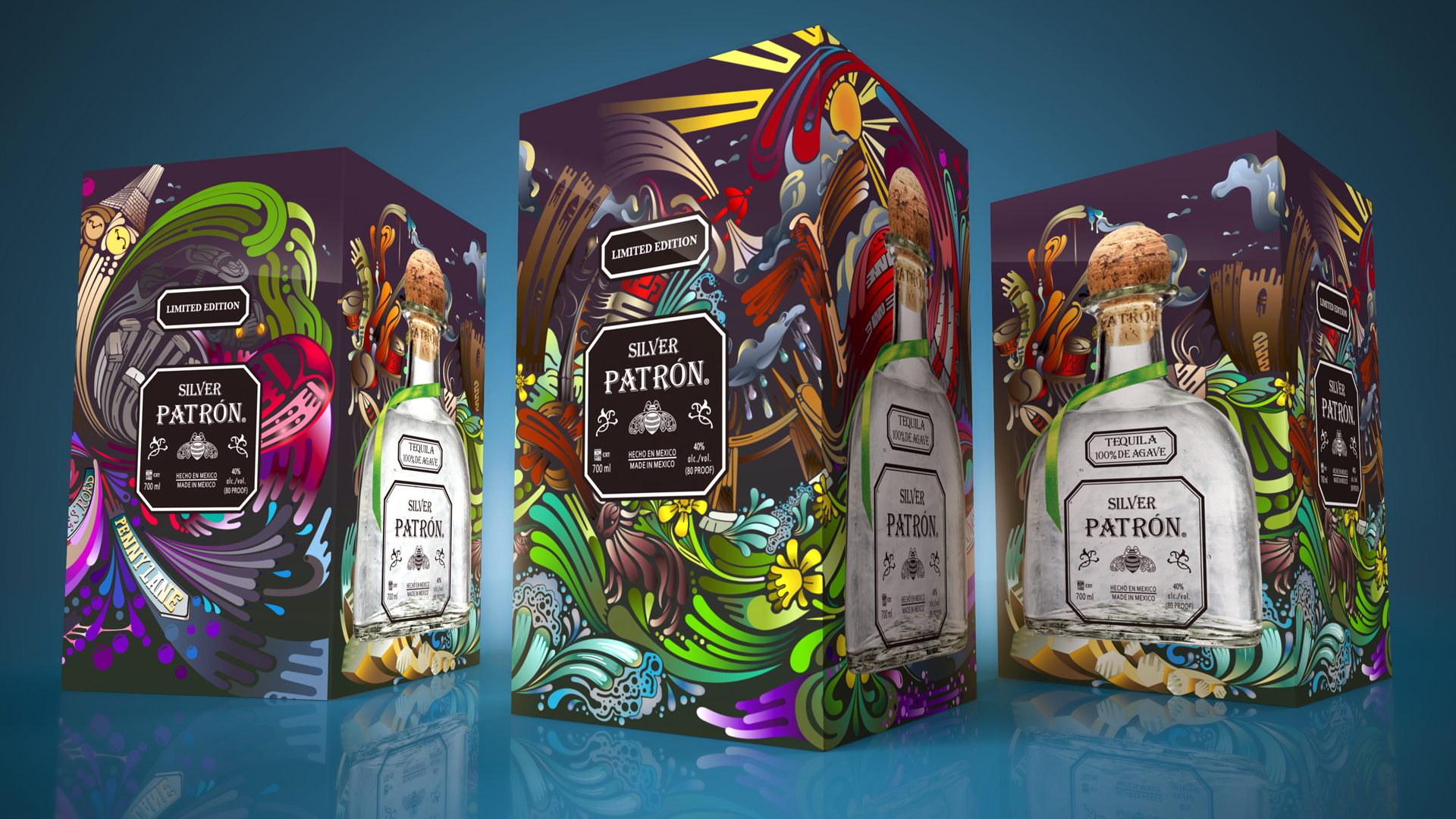 aka illustration - Patrón tequila limited edition packaging artwork