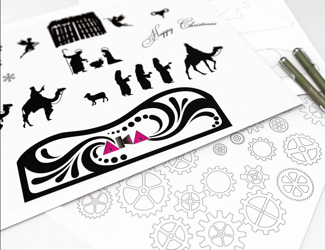aka illustration - Nativity elements