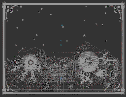 aka illustration - Nativity wireframe animation